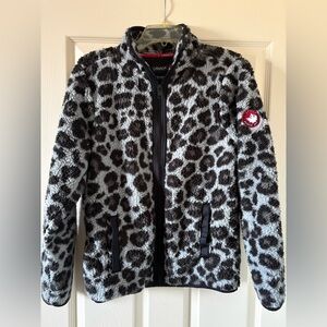 Canada Leopard Print Sherpa Fleece Jacket